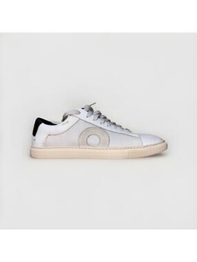 Oliver Cabell Low 1 White Gray Distressed Women’s Size 7 Leather Sneakers